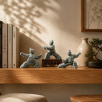 Tai Chi Figurine | Faceted Stone-Look & Matte Marble Finish