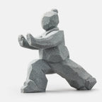 Tai Chi Figurine | Faceted Stone-Look & Matte Marble Finish