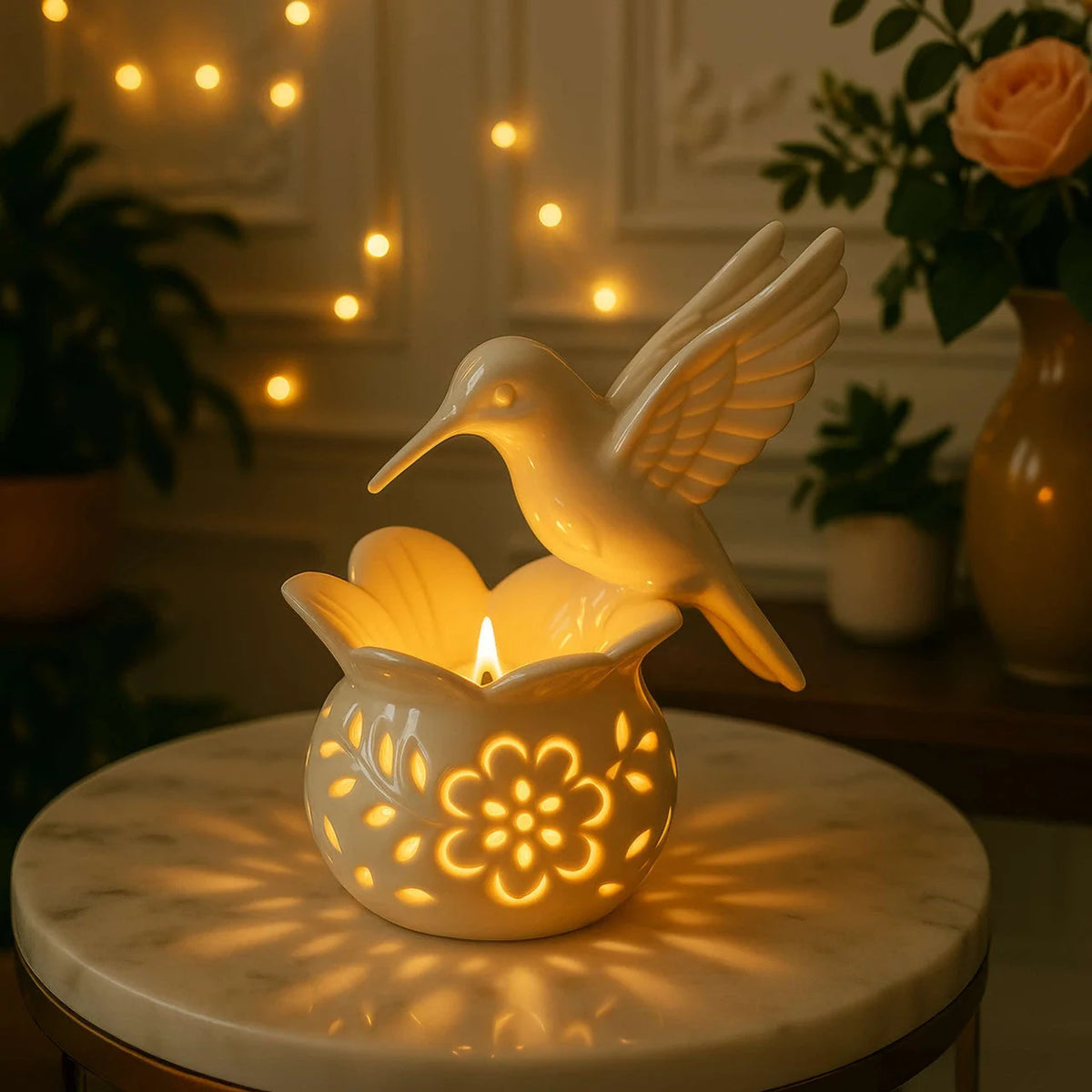 Tealight Holder | Hummingbird Figurine & Tealight Slot