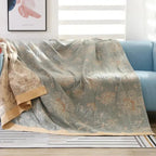 Throw Blanket | 100% Cotton Jacquard Gauze | Lightweight & Breathable