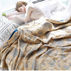 Throw Blanket | 100% Cotton Jacquard Gauze | Lightweight & Breathable