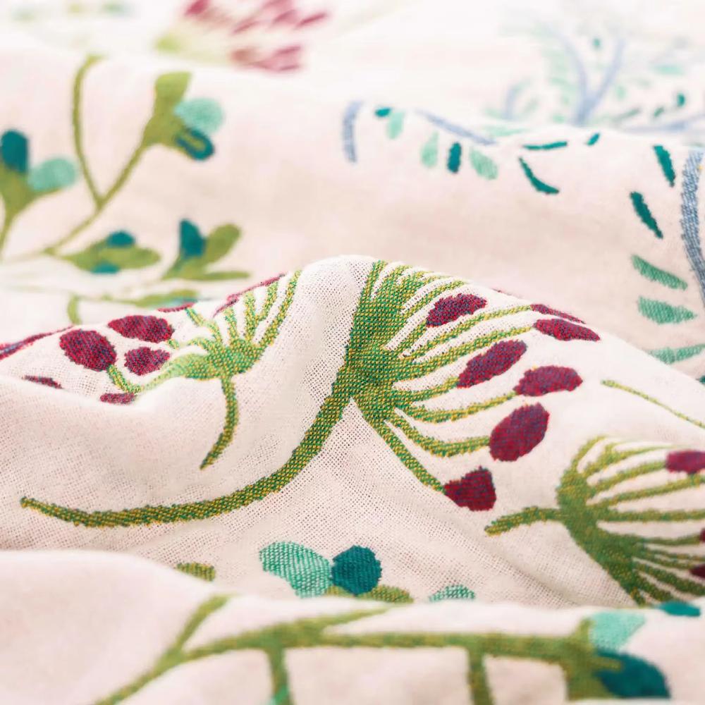 Throw Blanket | 100% Organic Cotton & 4-Layer Gauze | Wildflower Print