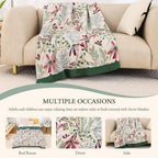 Throw Blanket | 100% Organic Cotton & 4-Layer Gauze | Wildflower Print