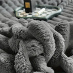 Throw Blanket | Plush Ribbed Microfiber | Oversized 60x80