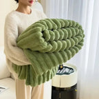 Throw Blanket | Plush Ribbed Microfiber | Oversized 60x80