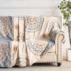 Throw Blanket with Mandala Pattern