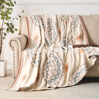 Throw Blanket with Mandala Pattern
