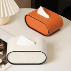 Tissue Box | Oval Leather & Contrasting Edge