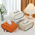 Tissue Box | Oval Leather & Contrasting Edge
