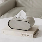Tissue Box | Oval Leather & Contrasting Edge