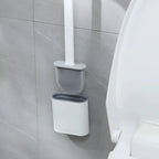 Toilet Brush | Flexible Antibacterial Silicone | Wall-Mount Holder
