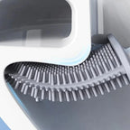 Toilet Brush | Flexible Antibacterial Silicone | Wall-Mount Holder