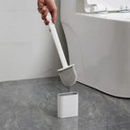 Toilet Brush | Flexible Antibacterial Silicone | Wall-Mount Holder