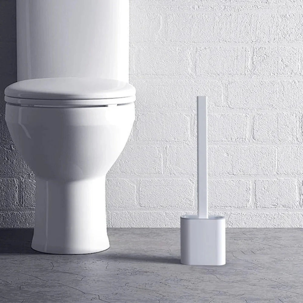 Toilet Brush | Flexible Antibacterial Silicone | Wall-Mount Holder