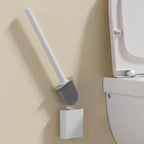 Toilet Brush | Flexible Antibacterial Silicone | Wall-Mount Holder