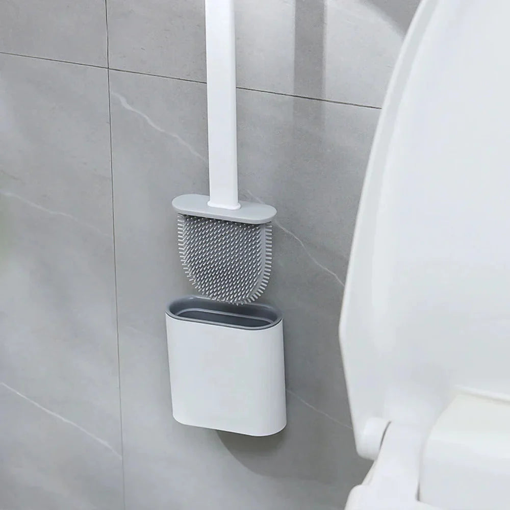 Toilet Brush | Flexible & Antibacterial Silicone | Wall Mount