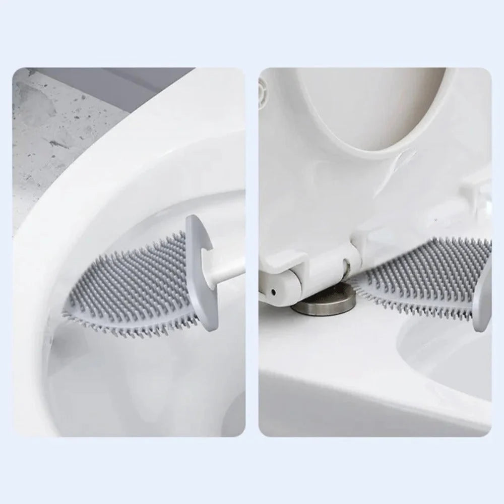 Toilet Brush | Flexible & Antibacterial Silicone | Wall Mount