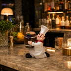 Toothpick Holder | Resin Wine Barrel Chef Figurine