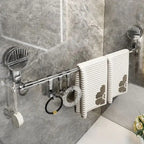 Towel Rack | Telescopic Stainless Steel & Suction Cups | 60-120 cm