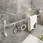 Towel Rack | Telescopic Stainless Steel & Suction Cups | 60-120 cm