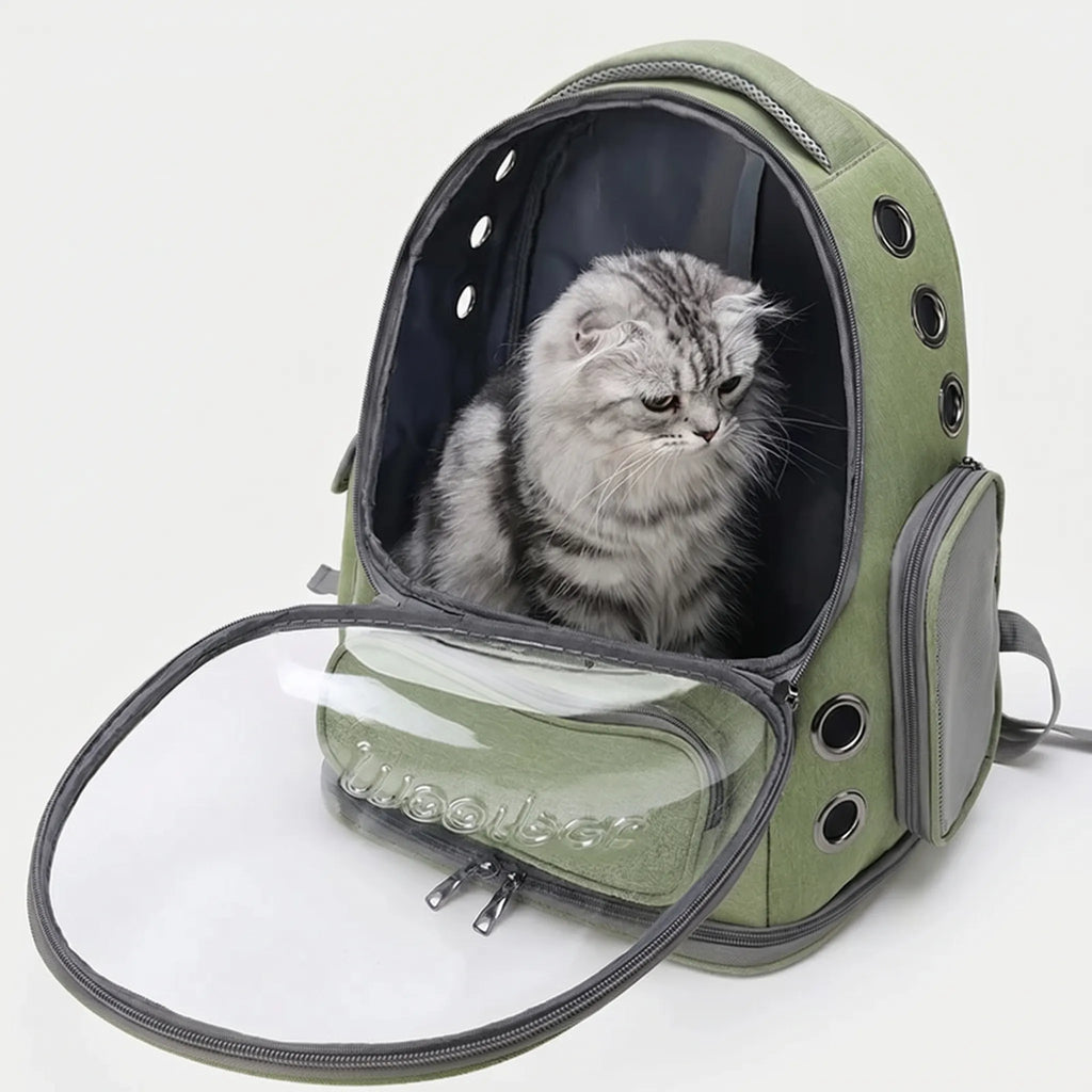 Transporttasche für Haustiere | Transparente Front & Rundum-Belüftung | Für Katzen & Kleine Hunde