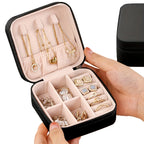 Travel Jewelry Box | Zipper Closure & Soft Fabric Lining | Compact Design