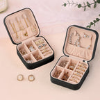 Travel Jewelry Box | Zipper Closure & Soft Fabric Lining | Compact Design