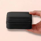 Travel Jewelry Box | Zipper Closure & Soft Fabric Lining | Compact Design