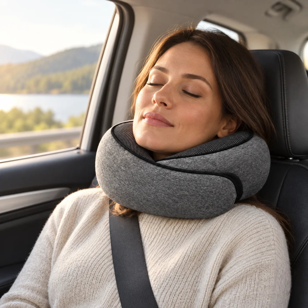 Travel Neck Pillow | Closed-Front Memory Foam & Adjustable Fit