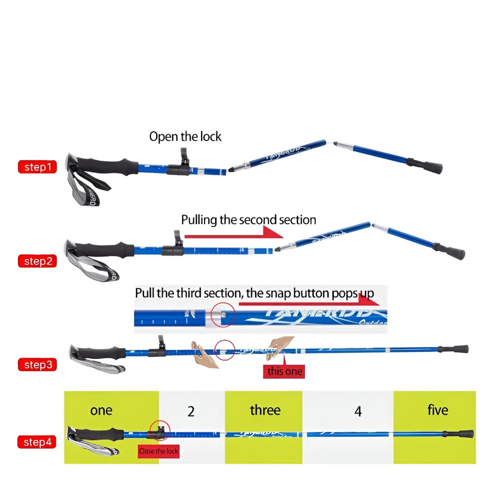 Trekking Pole | Quick-Lock Telescopic & Foldable | 30/36 cm