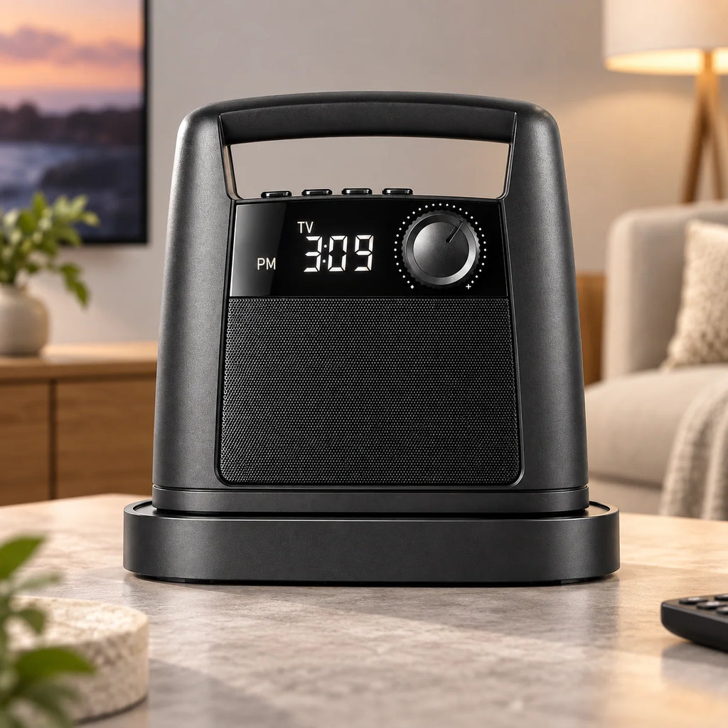 TV Speaker | Wireless & Rechargeable | FM Radio & Digital Clock