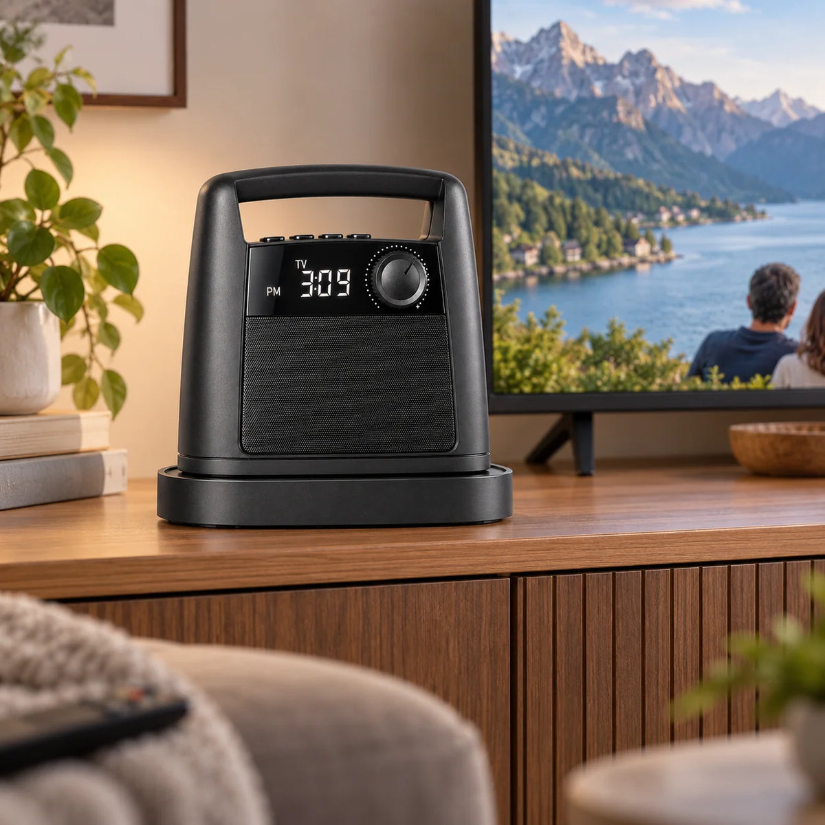 TV Speaker | Wireless & Rechargeable | FM Radio & Digital Clock