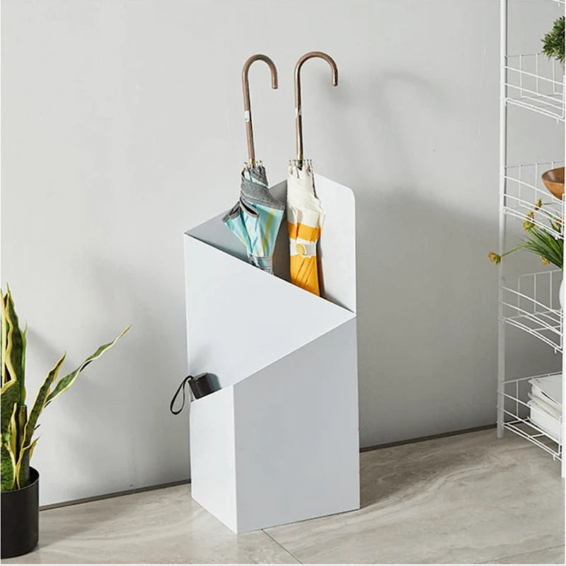 Umbrella Stand | Scandinavian Geometric Metal | Removable Drip Tray