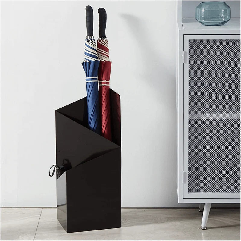 Umbrella Stand | Scandinavian Geometric Metal | Removable Drip Tray