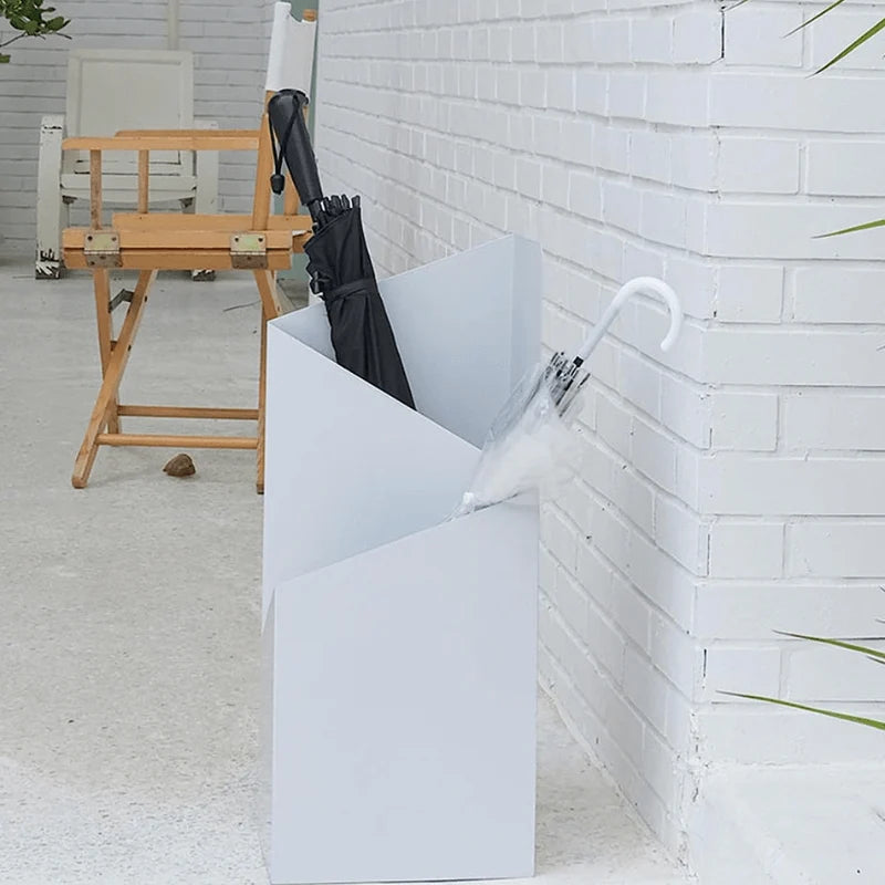 Umbrella Stand | Scandinavian Geometric Metal | Removable Drip Tray