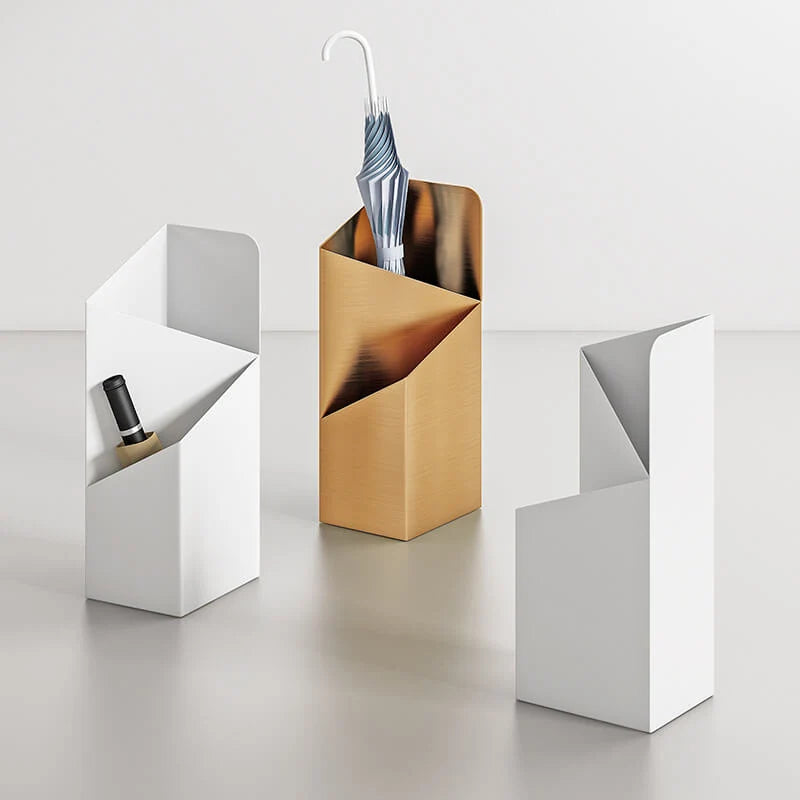 Umbrella Stand | Scandinavian Geometric Metal | Removable Drip Tray
