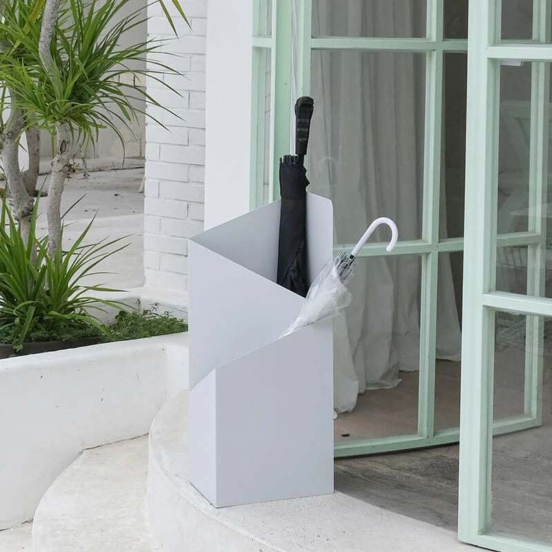 Umbrella Stand | Scandinavian Geometric Metal | Removable Drip Tray