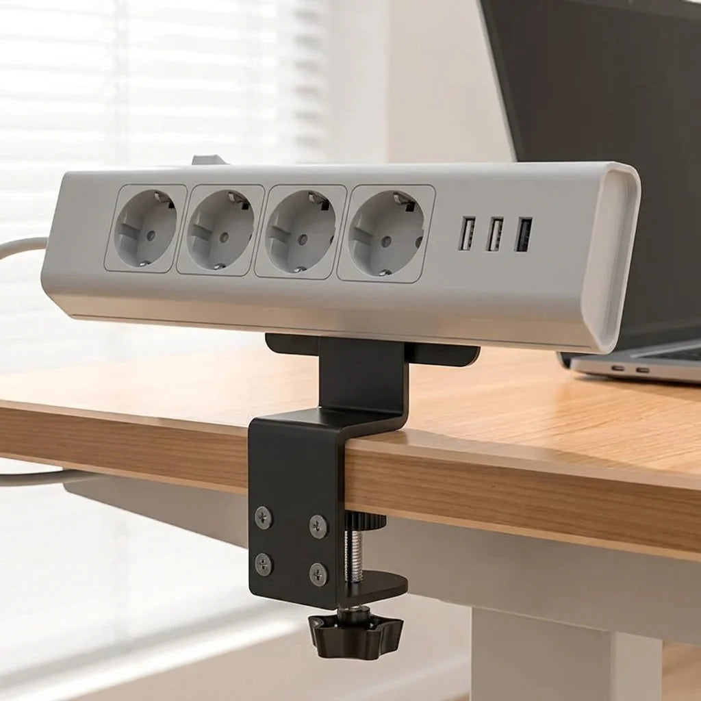 Under-Desk Power Strip Holder | Tool-Free Installation & Concealed Cables