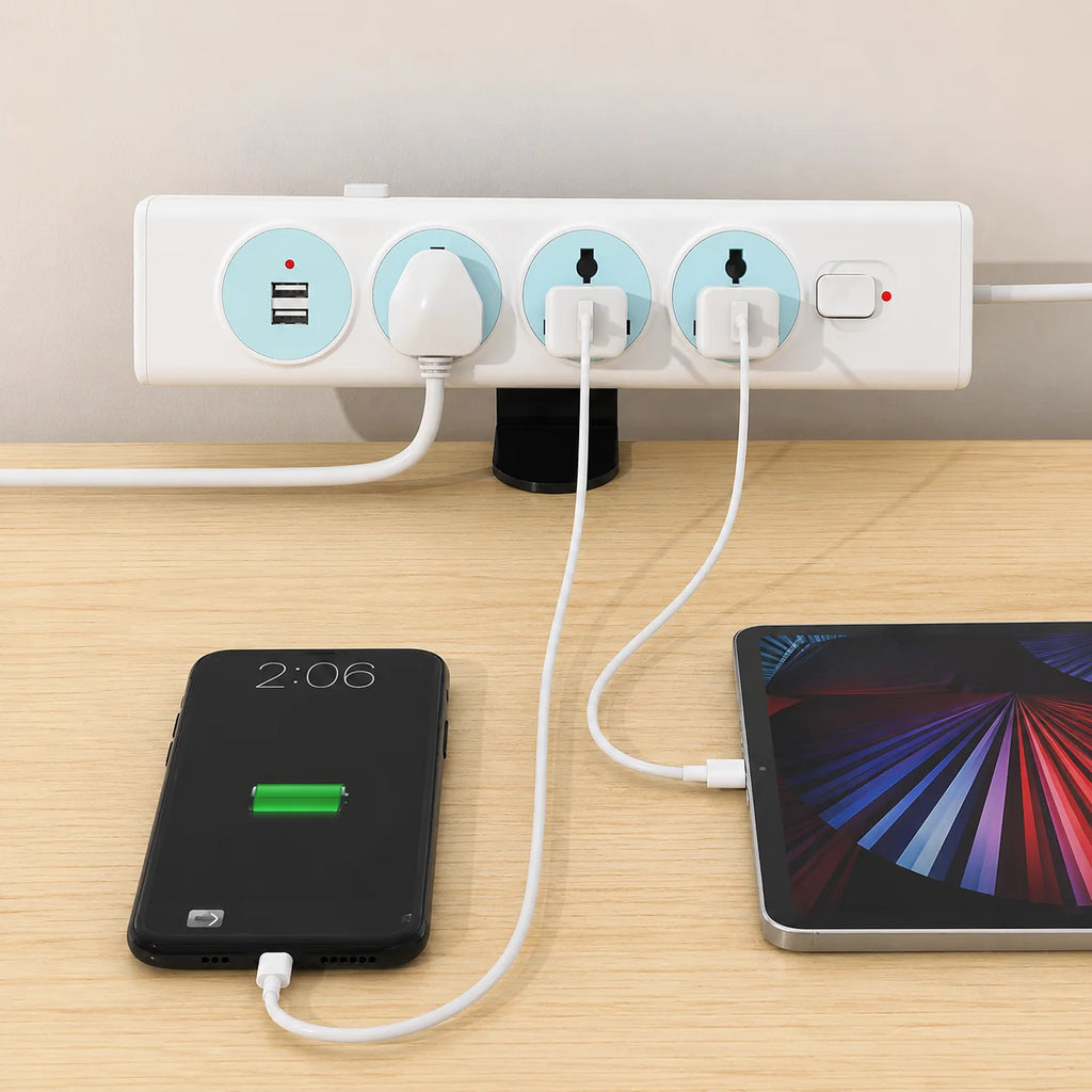 Under-Desk Power Strip Holder | Tool-Free Installation & Concealed Cables