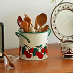 Utensil Holder | Cast Iron Enamel & Divider Lid