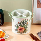 Utensil Holder | Cast Iron Enamel & Divider Lid