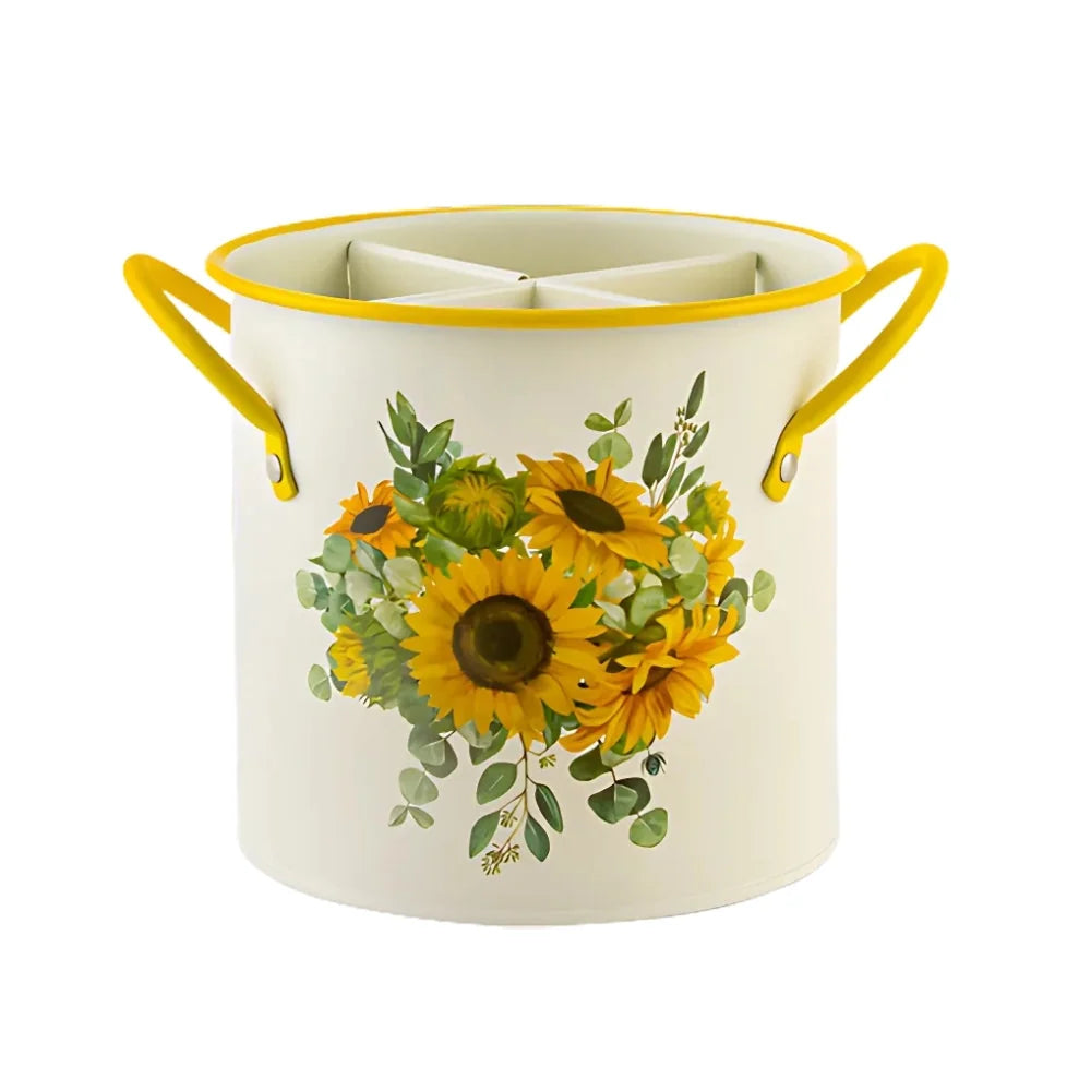 Utensil Holder | Cast Iron Enamel & Divider Lid