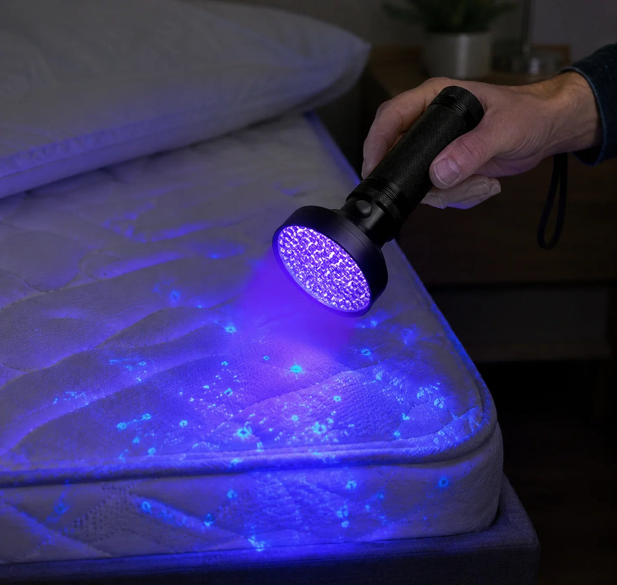 UV Flashlight | 100-LED Blacklight Bed Bug & Stain Detector