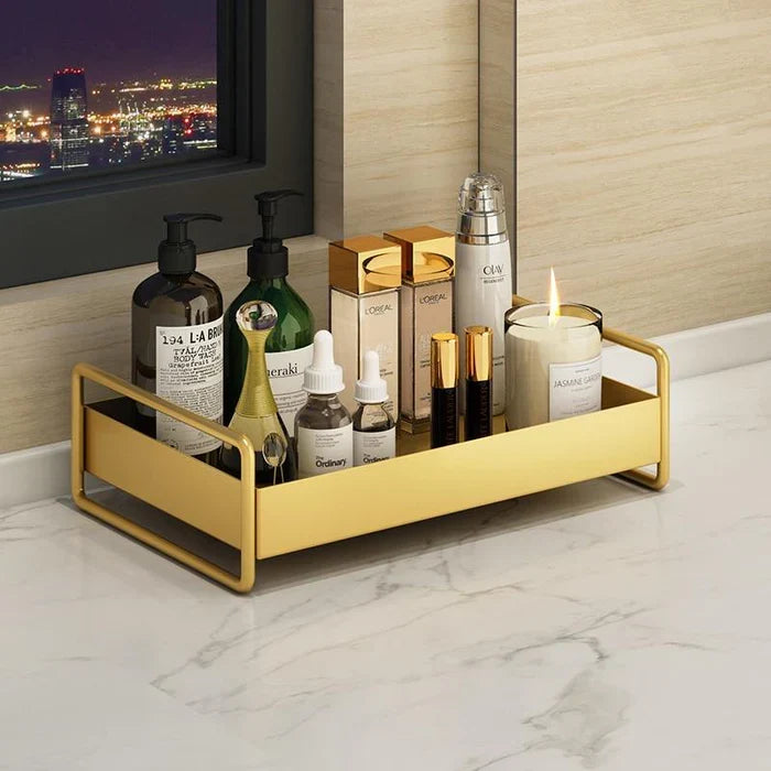 Vanity Organizer | Double-Layer Gold Metal Finish