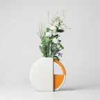 Vase | Flat Disc Shape & Matte Two-Tone