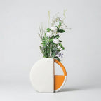 Vase | Flat Disc Shape & Matte Two-Tone