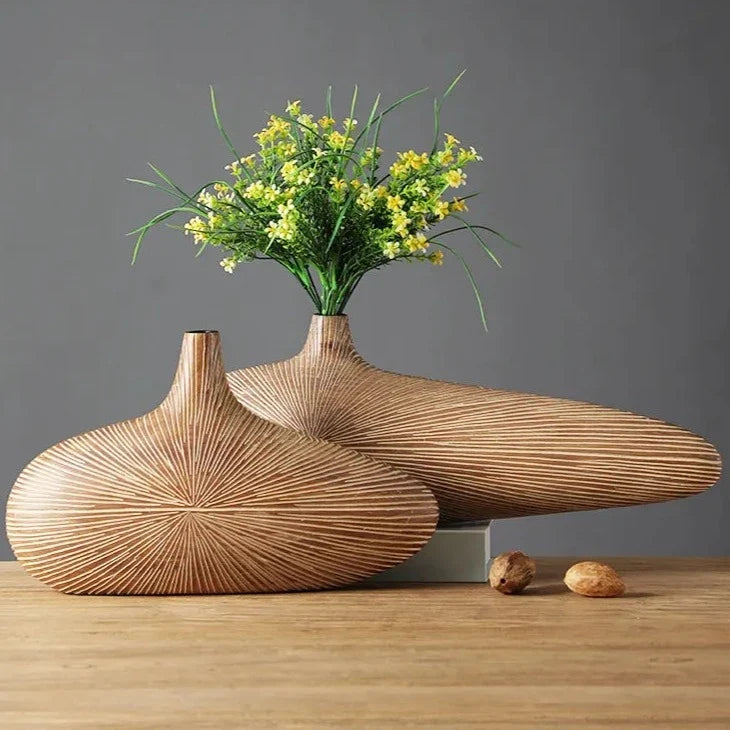 Vase | Handcrafted & Textured Wood-Look | Two Sizes