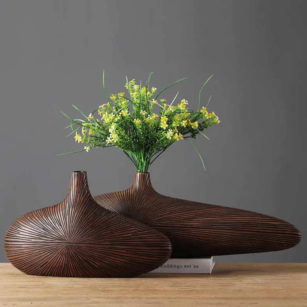 Vase | Handcrafted & Textured Wood-Look | Two Sizes