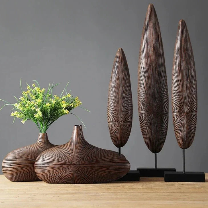 Vase | Handcrafted & Textured Wood-Look | Two Sizes