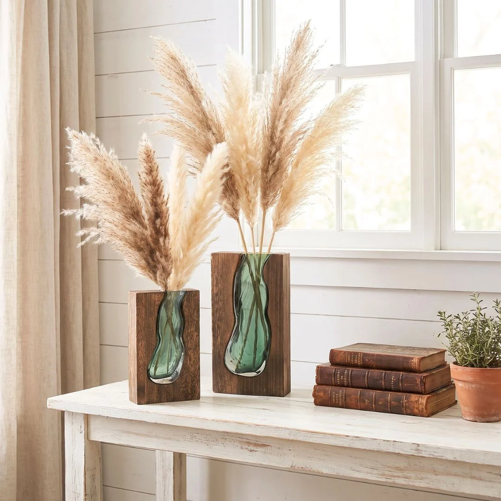 Vase | Live Edge Wood & Glass